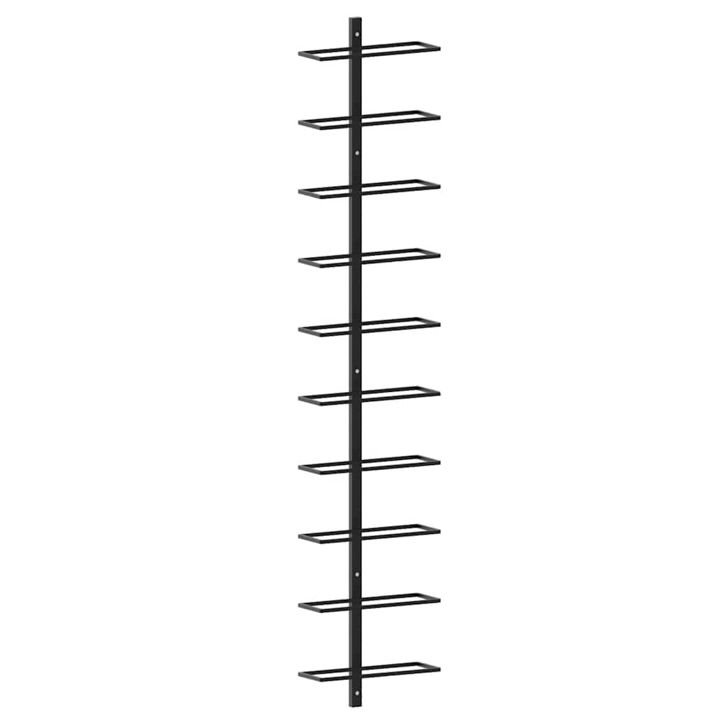Wall-mounted Wine Racks for 20 Bottles 2 pcs Black Metal