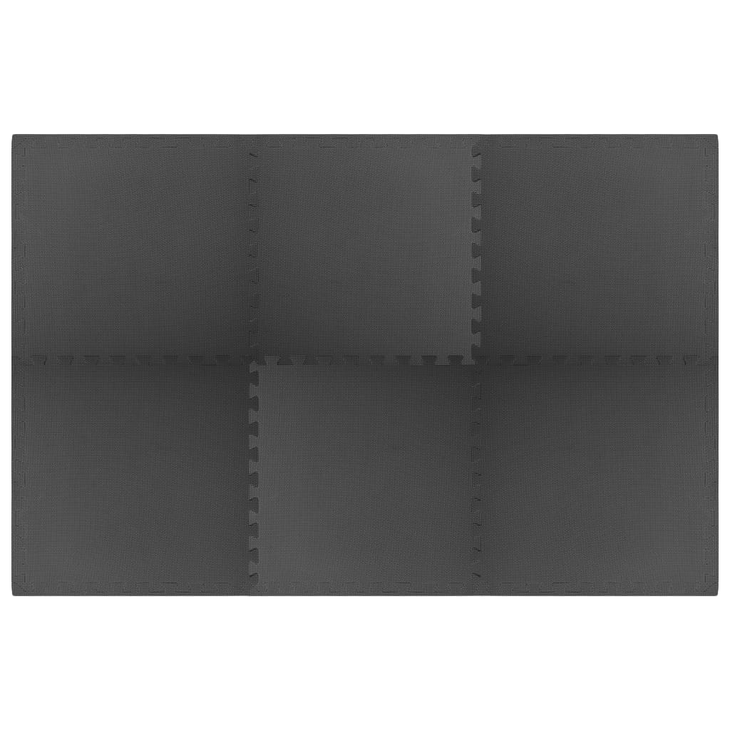 Floor Mats 6 pcs 2.16 m² EVA Foam Black