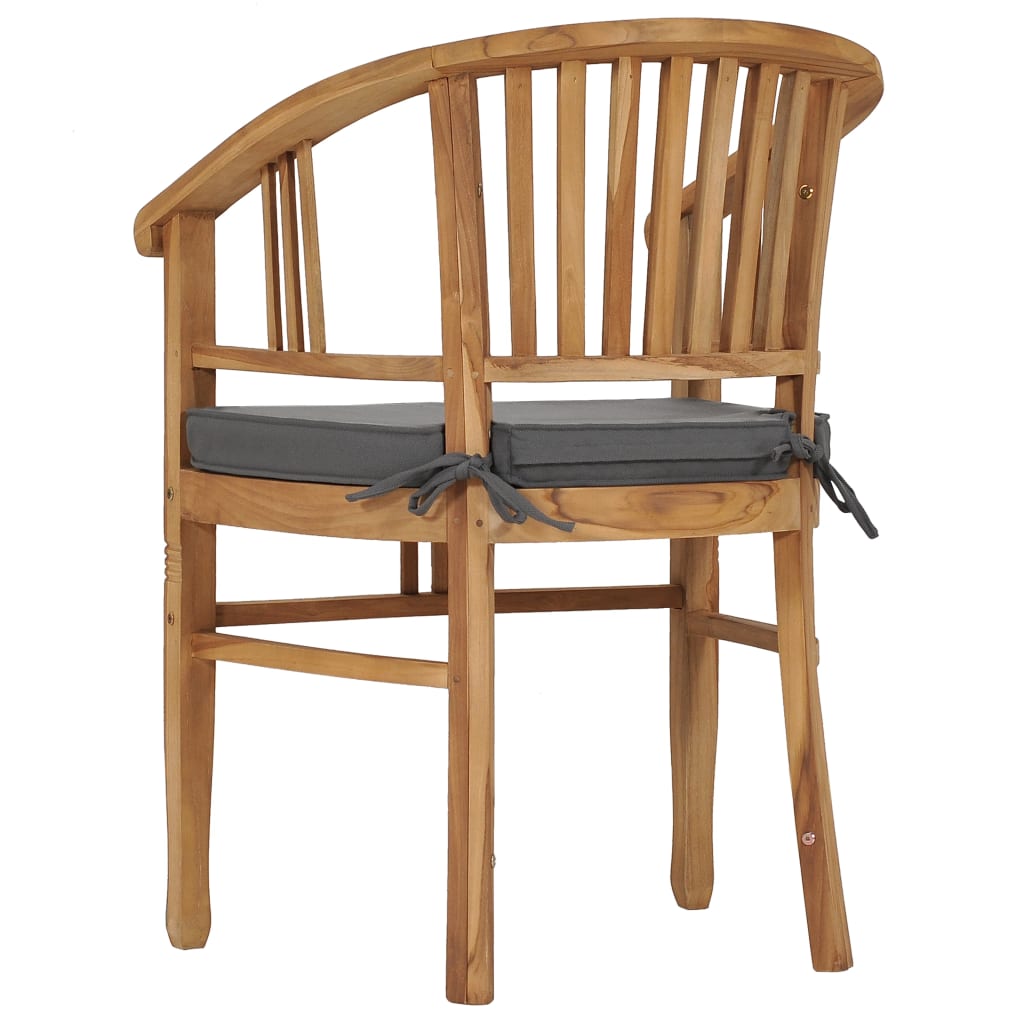 3 Piece Garden Dining Set with Cushions Solid Teak Wood