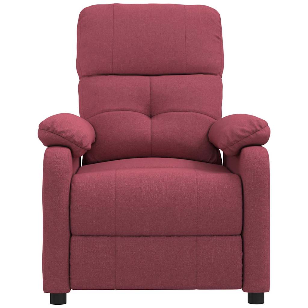 Recliner Chair Wine Red Fabric
