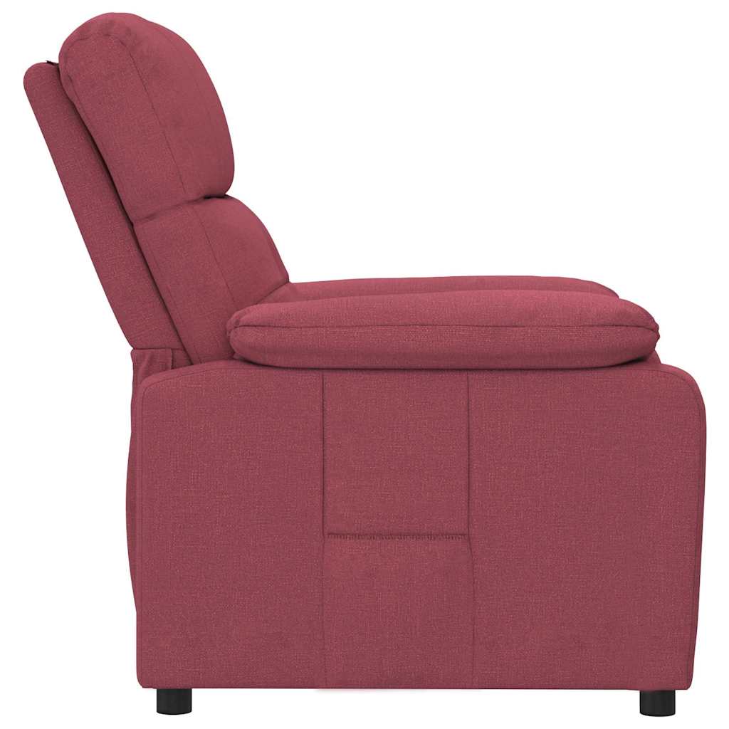 Recliner Chair Wine Red Fabric