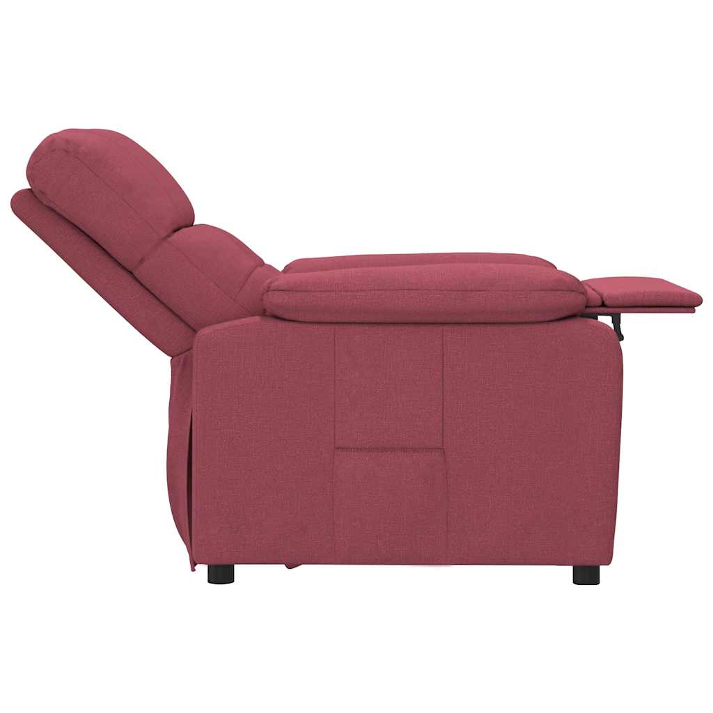 Recliner Chair Wine Red Fabric
