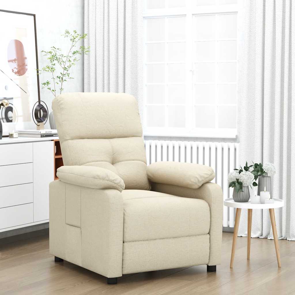 Recliner Chair Cream Fabric