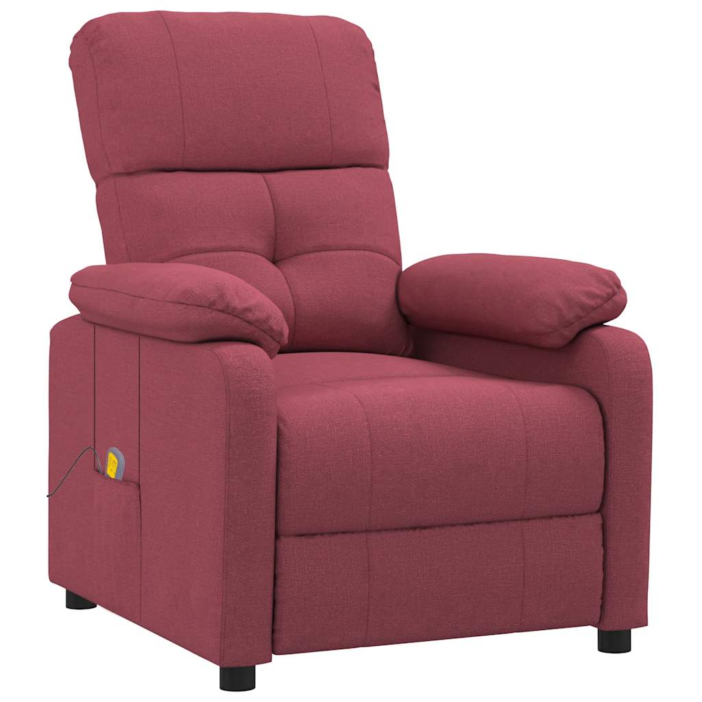 Massage Chair Wine Red Fabric
