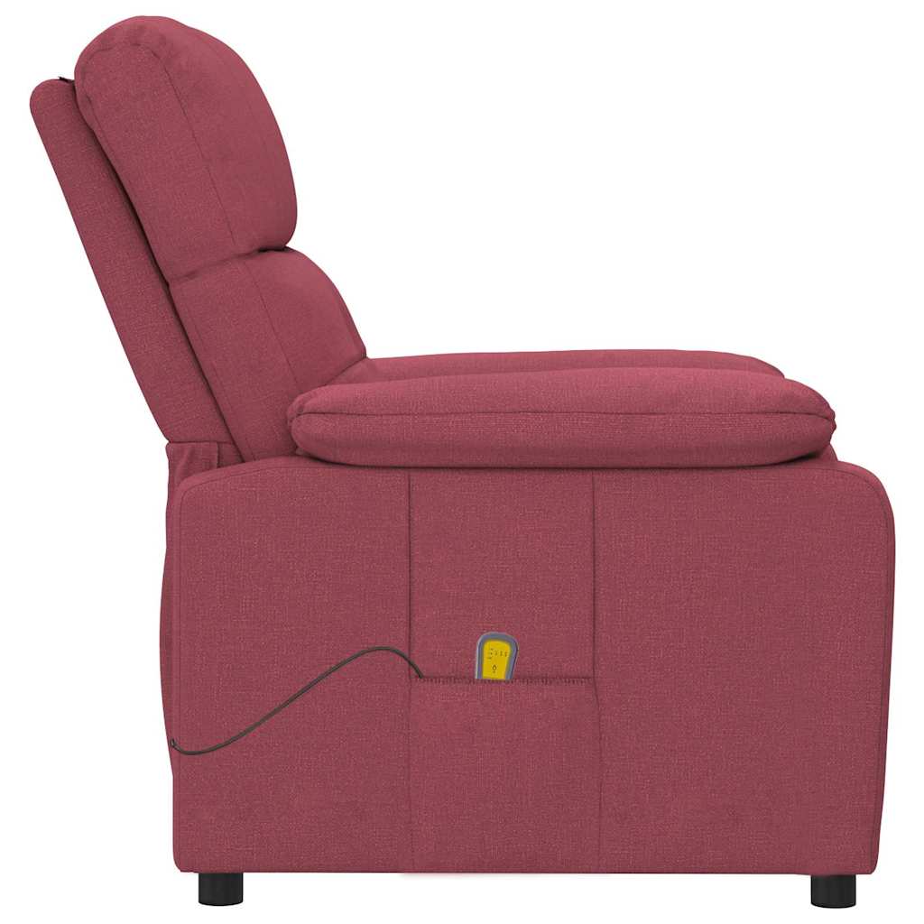 Massage Chair Wine Red Fabric