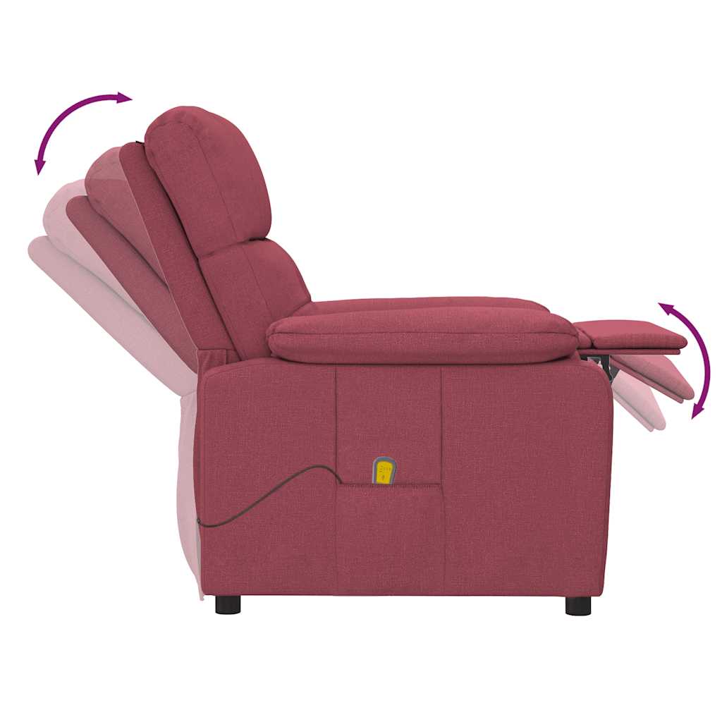 Massage Chair Wine Red Fabric