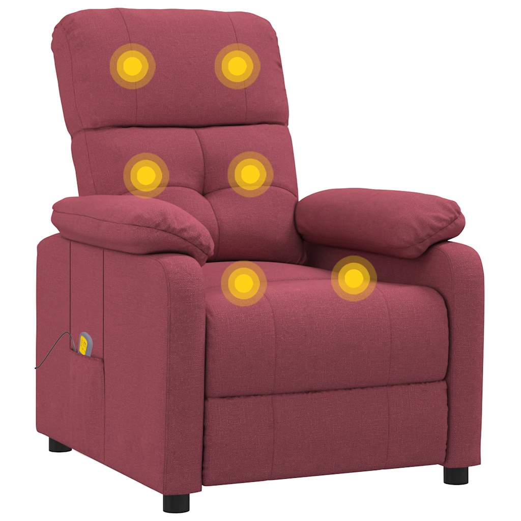 Massage Chair Wine Red Fabric