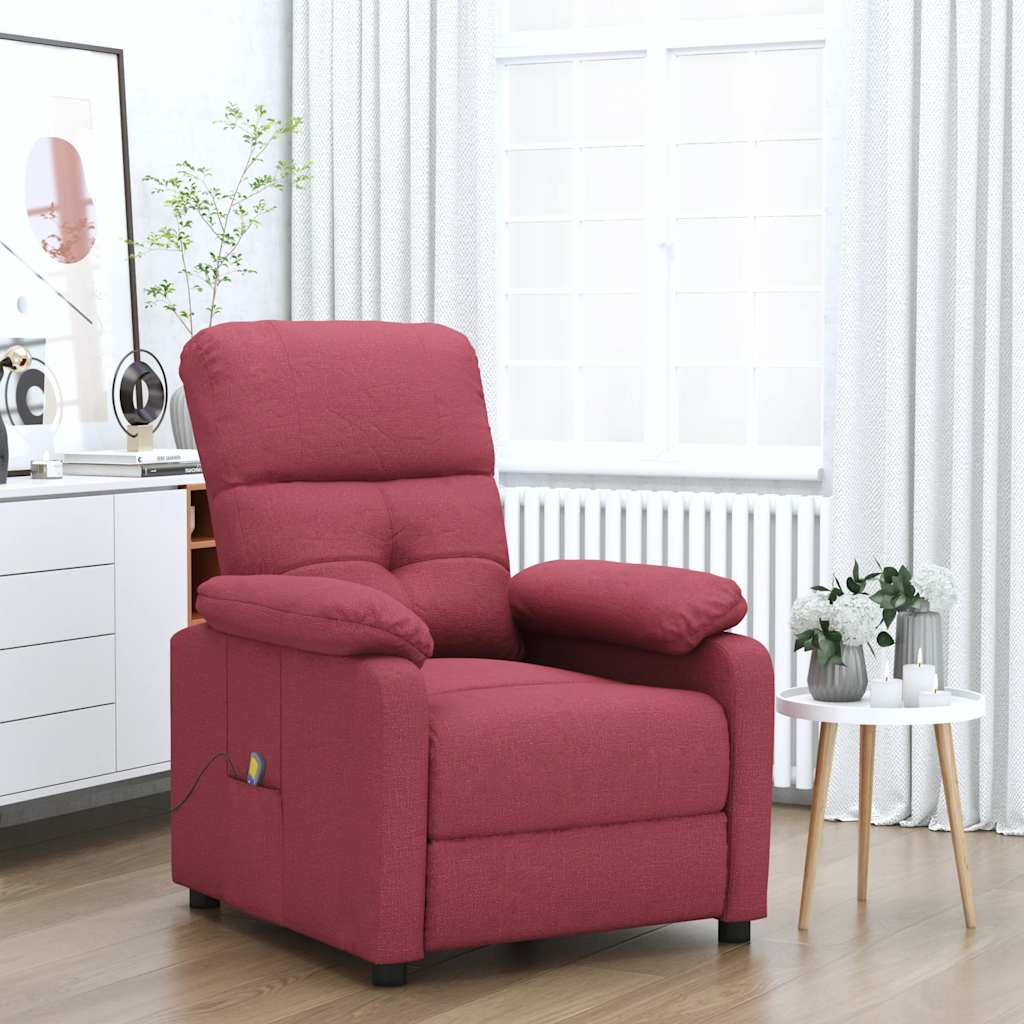 Massage Chair Wine Red Fabric