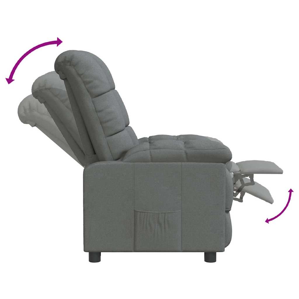 Recliner Chair Dark Grey Fabric