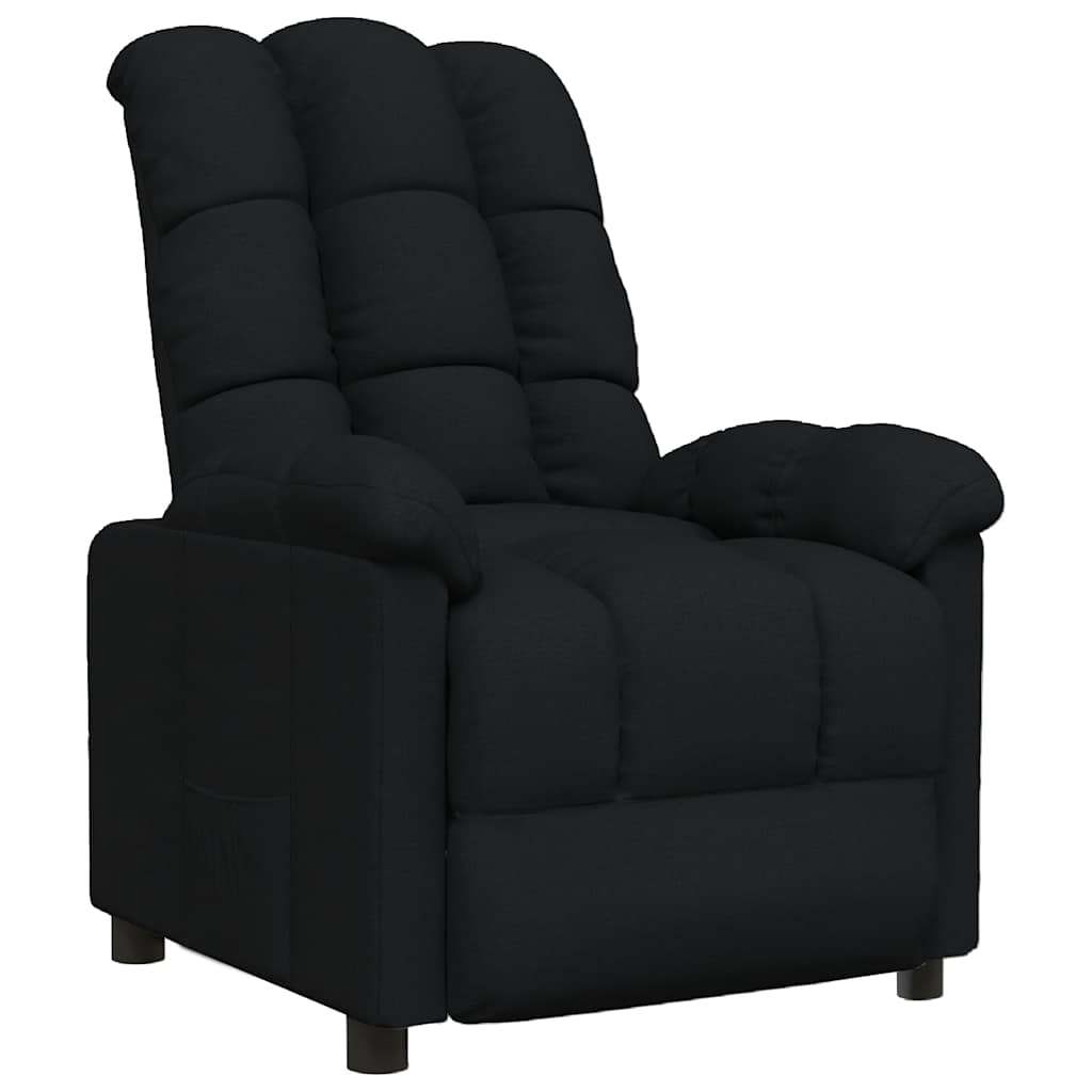 Recliner Chair Black Fabric