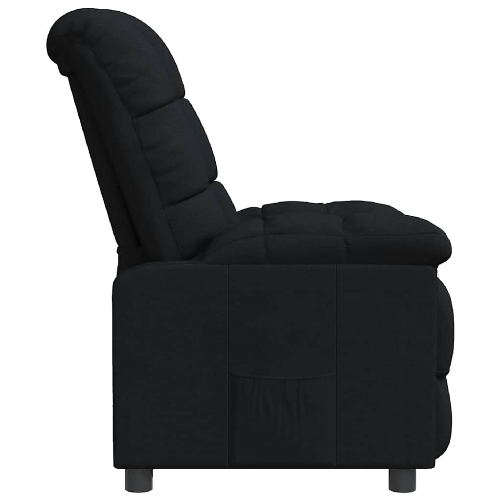 Recliner Chair Black Fabric