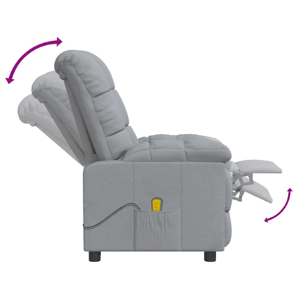 Massage Chair Light Grey Fabric