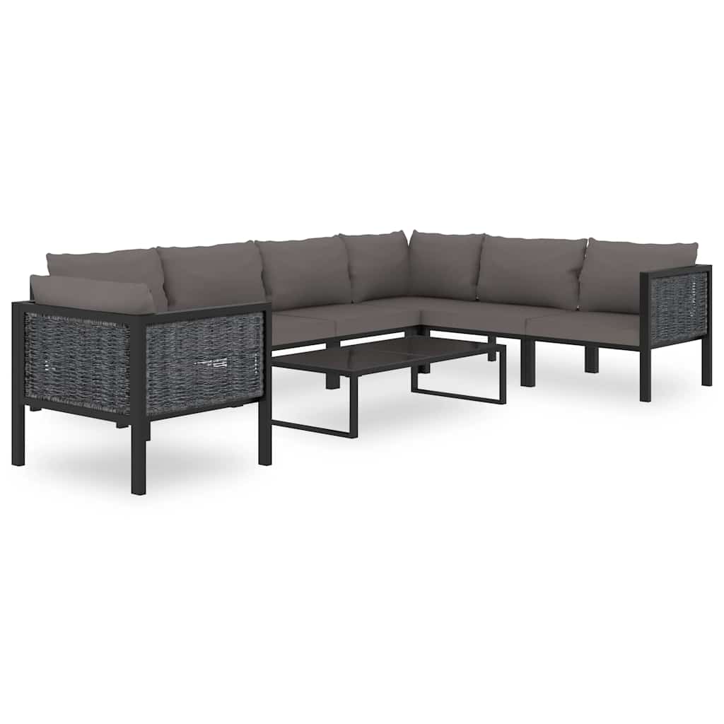Sectional Sofa with Cushion Poly Rattan Anthracite
