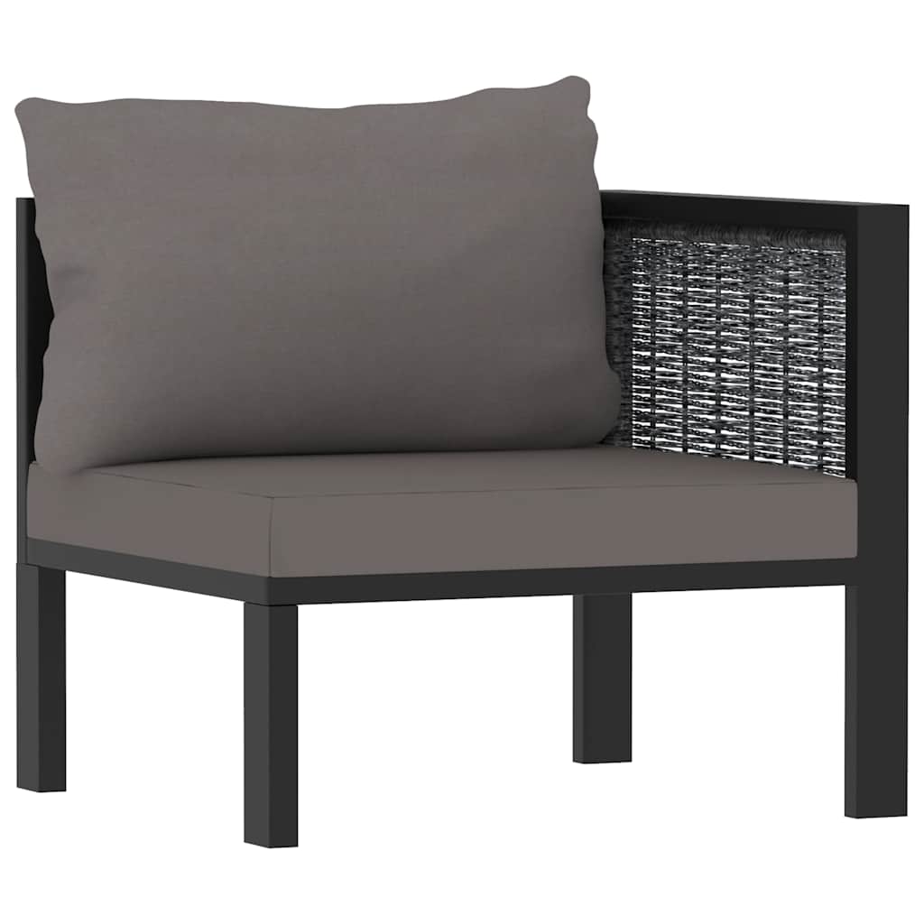 Sectional Corner Sofa with Left Armrest Poly Rattan Anthracite
