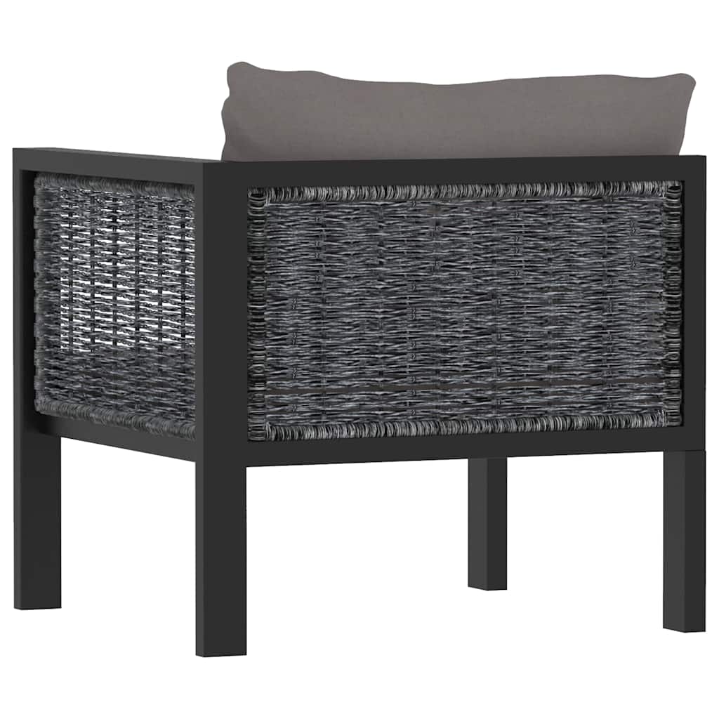 Sectional Corner Sofa with Left Armrest Poly Rattan Anthracite