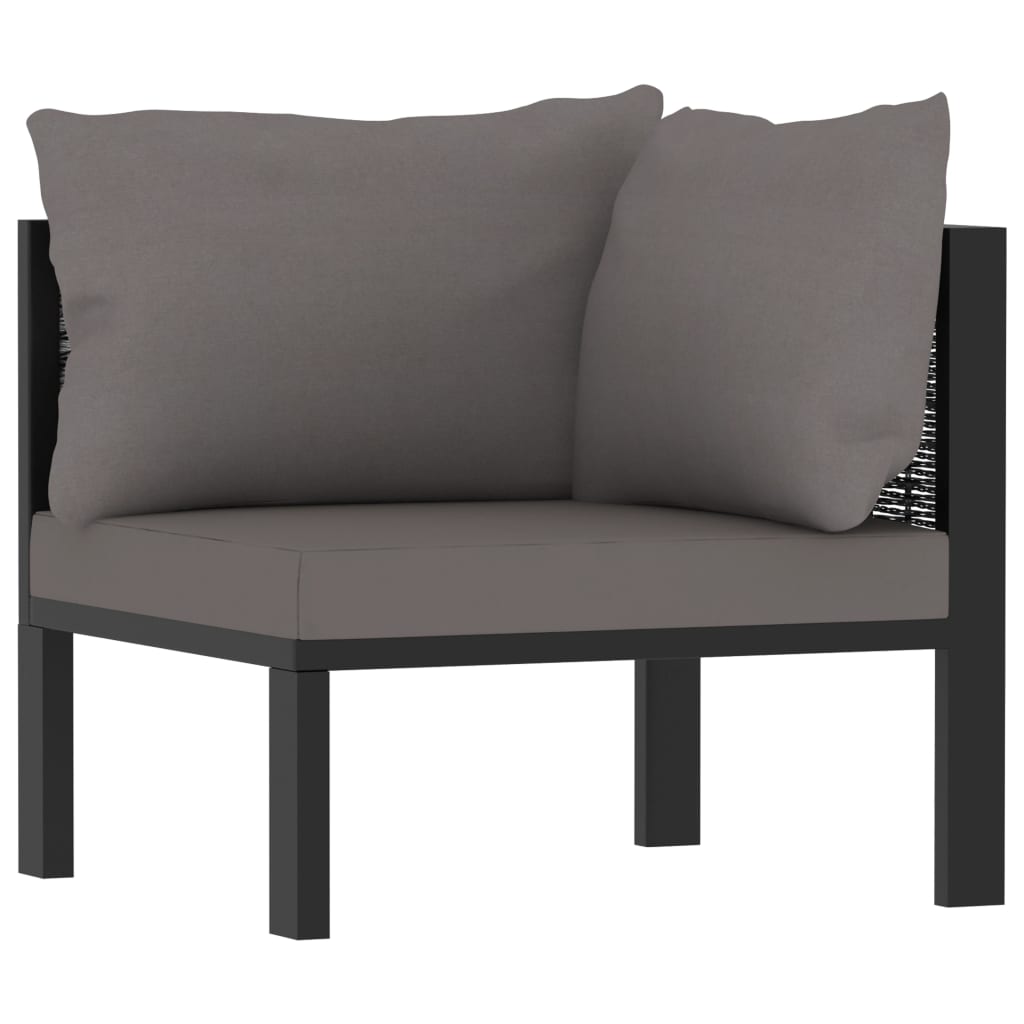 9 Piece Garden Lounge Set with Cushions Poly Rattan Anthracite
