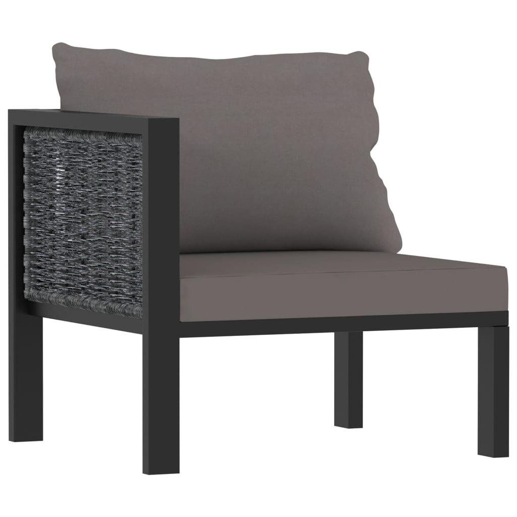 9 Piece Garden Lounge Set with Cushions Poly Rattan Anthracite