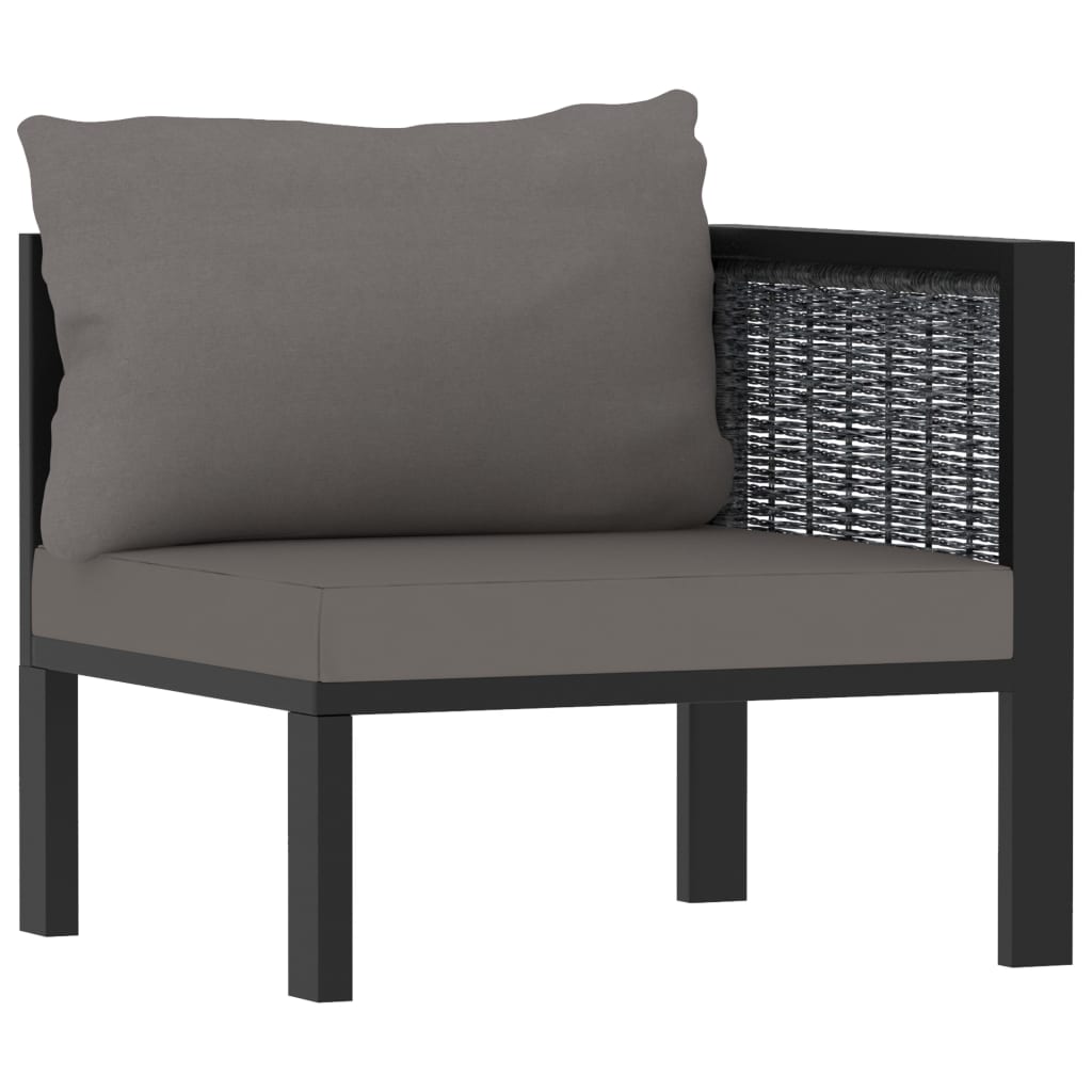 9 Piece Garden Lounge Set with Cushions Poly Rattan Anthracite