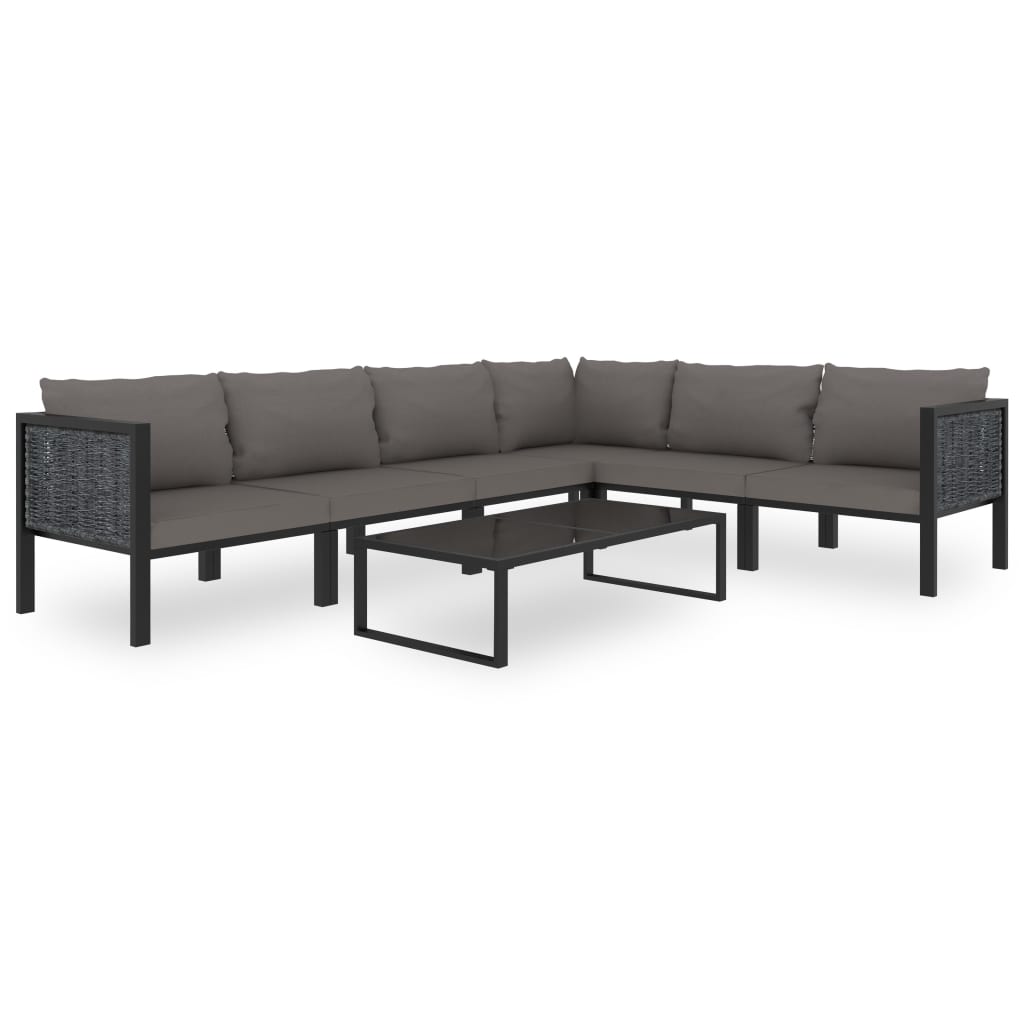 Right Corner Sofa with Cushion Anthracite Poly Rattan