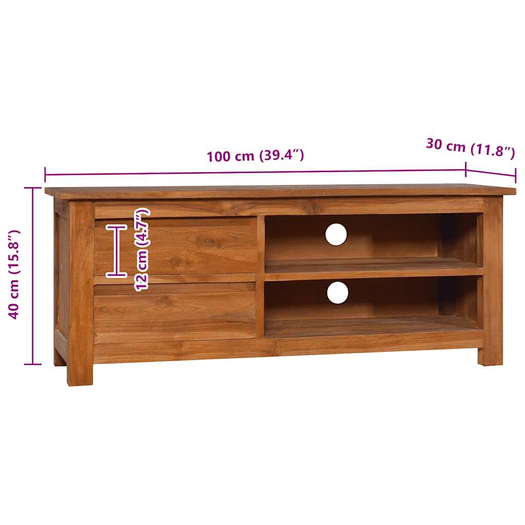TV Cabinet 100x30x40 cm Solid Teak Wood