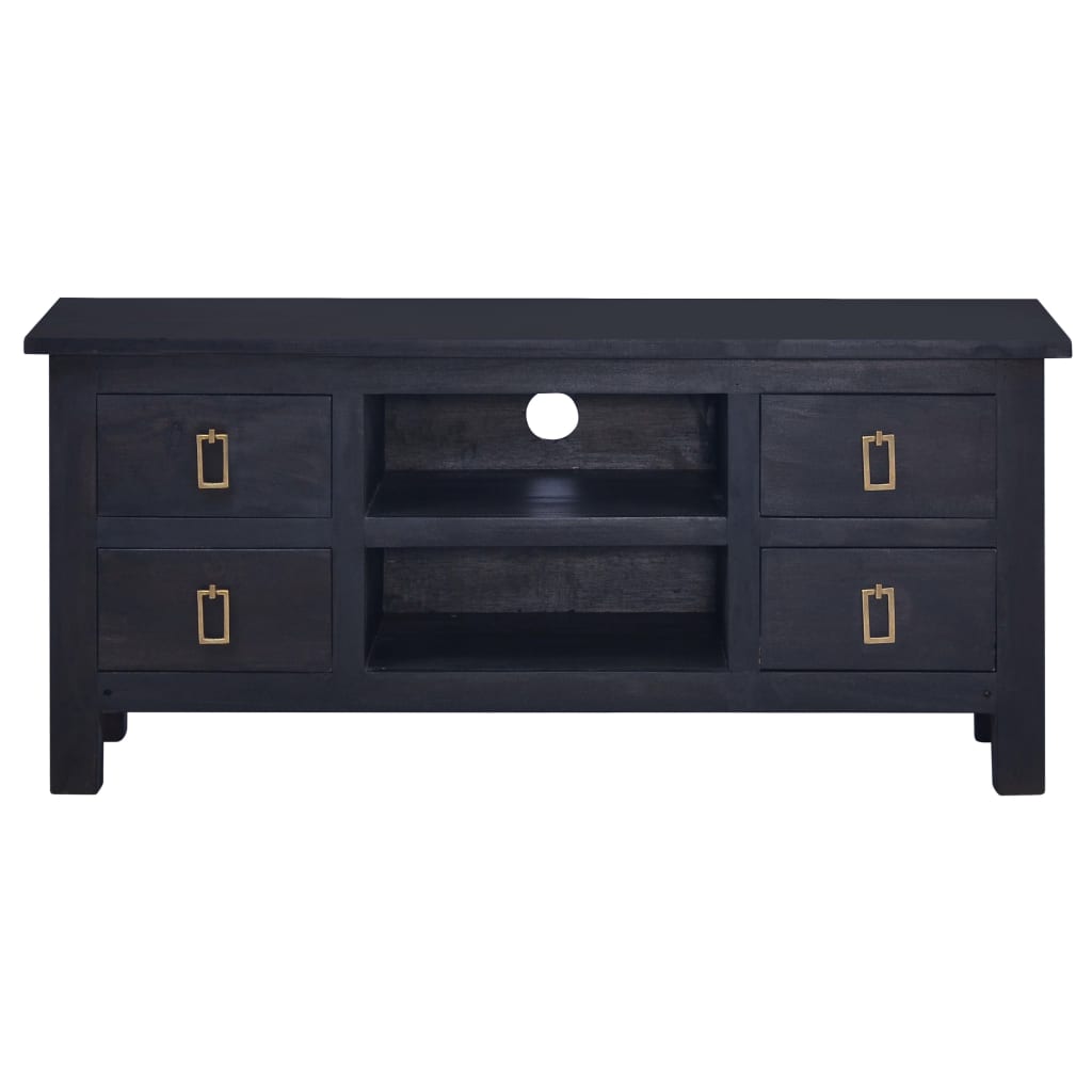 TV Cabinet Light Black Coffee 100x30x45 cm Solid Mahogany Wood
