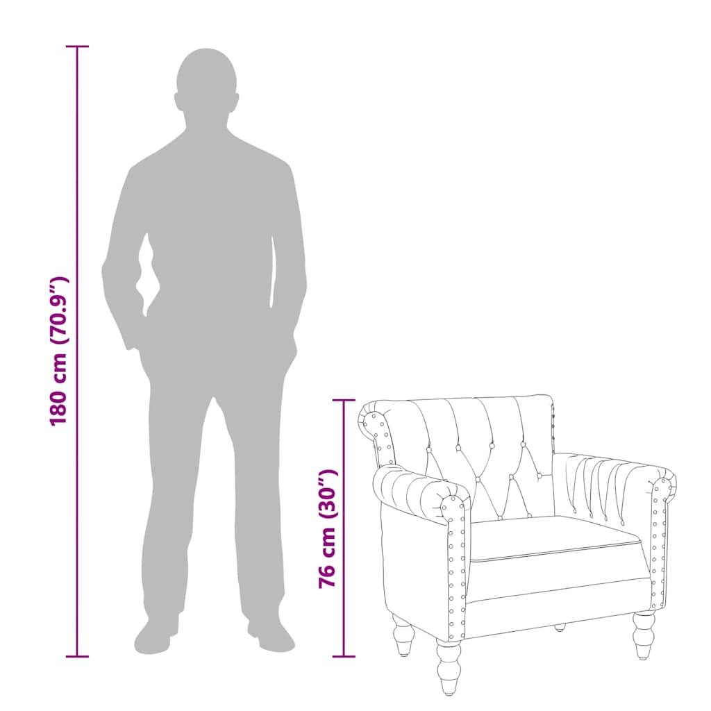 Armchair Black Real Goat Leather