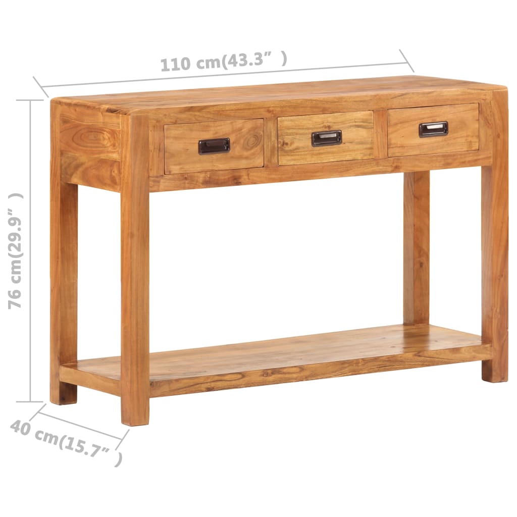 Console Table 110x40x76 cm Solid Acacia Wood Honey Finish