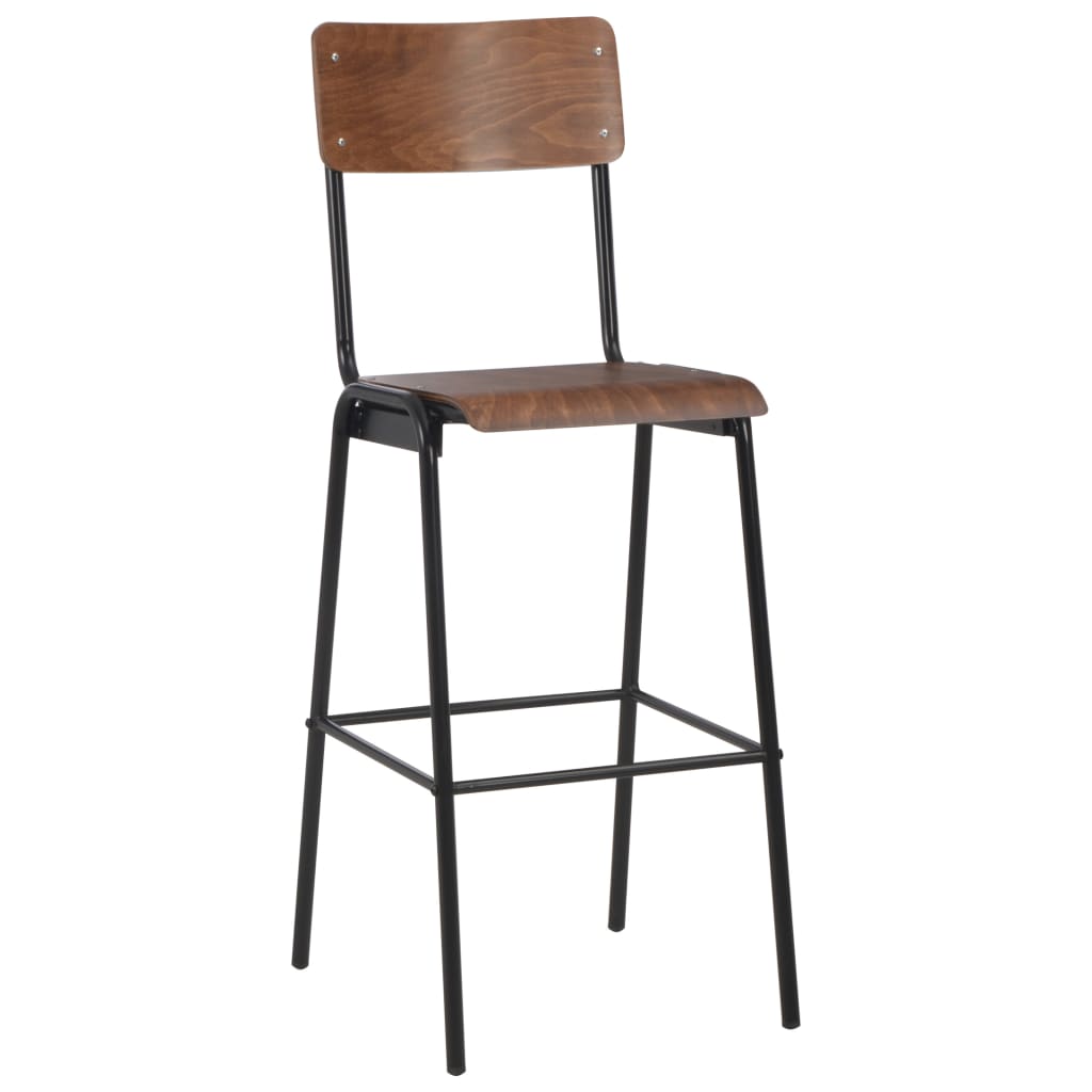 Bar Stools 4 pcs Solid Plywood Steel