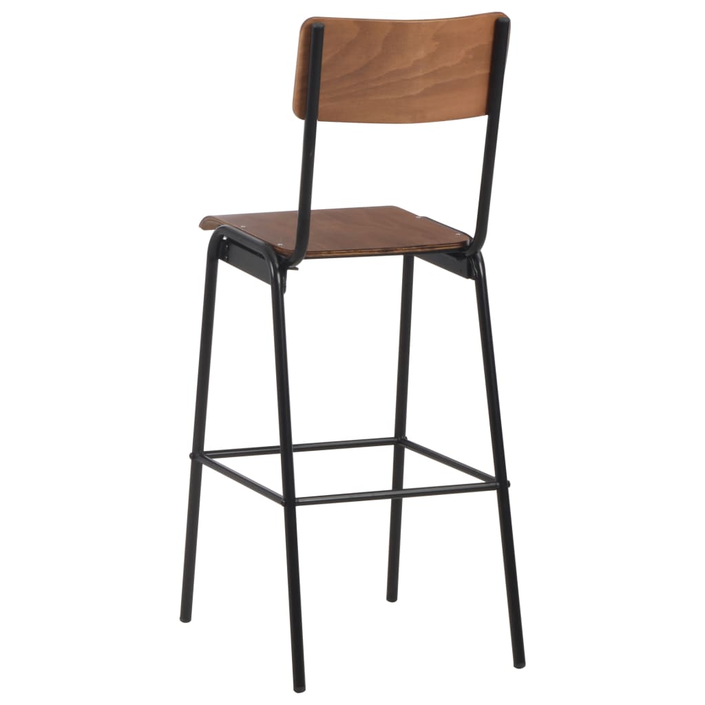 Bar Stools 4 pcs Solid Plywood Steel