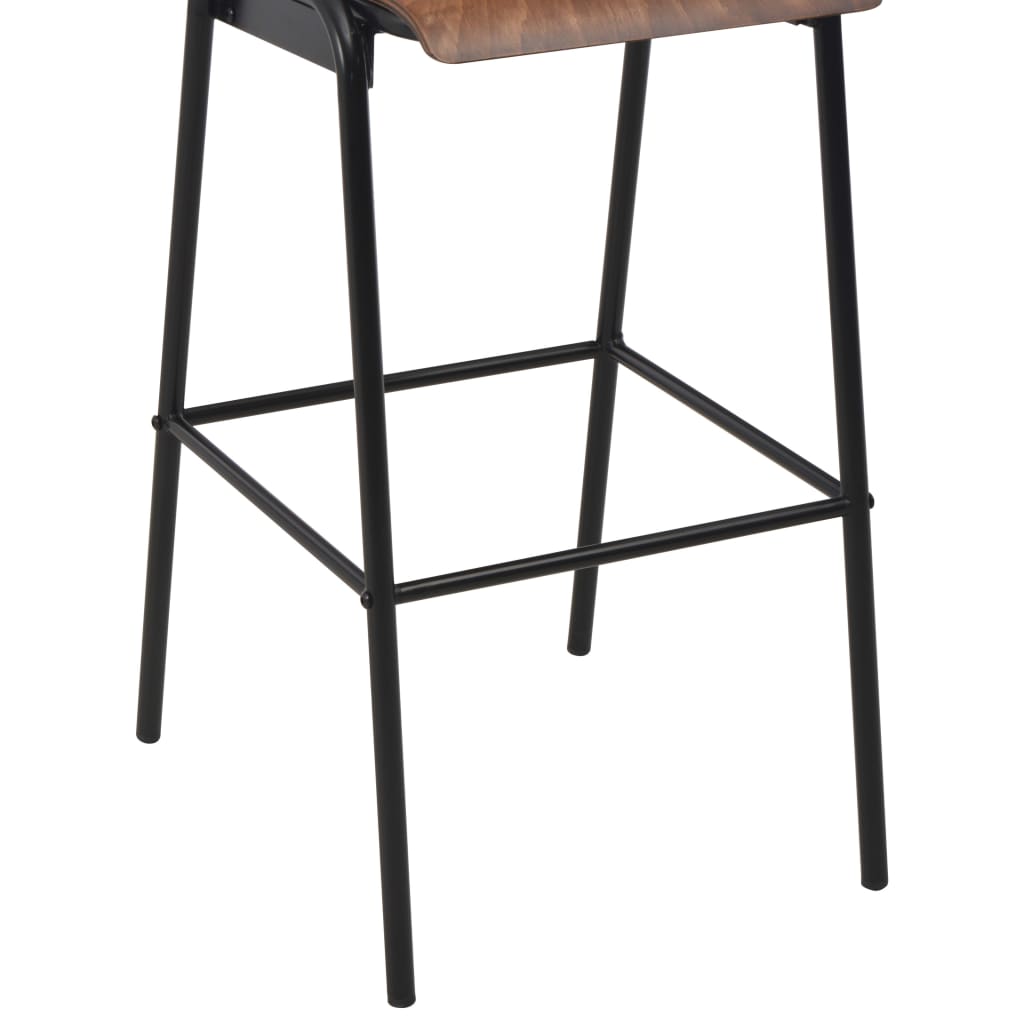 Bar Stools 4 pcs Solid Plywood Steel