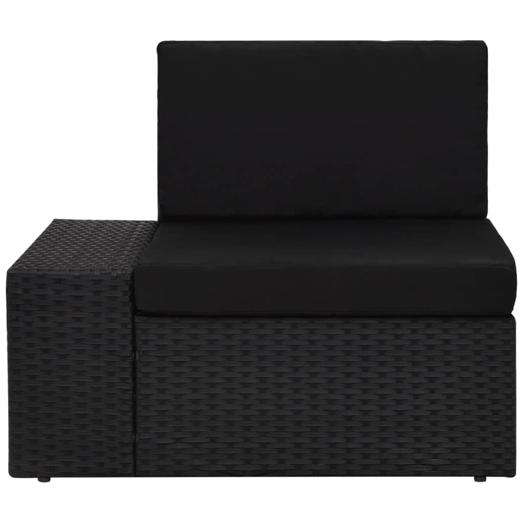 4 Piece Garden Lounge Set Poly Rattan Black