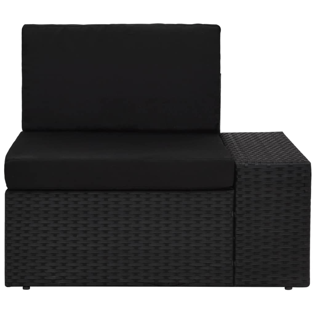 4 Piece Garden Lounge Set Poly Rattan Black