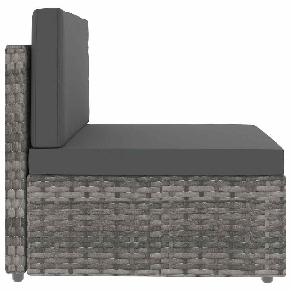 4 Piece Garden Lounge Set Poly Rattan Grey