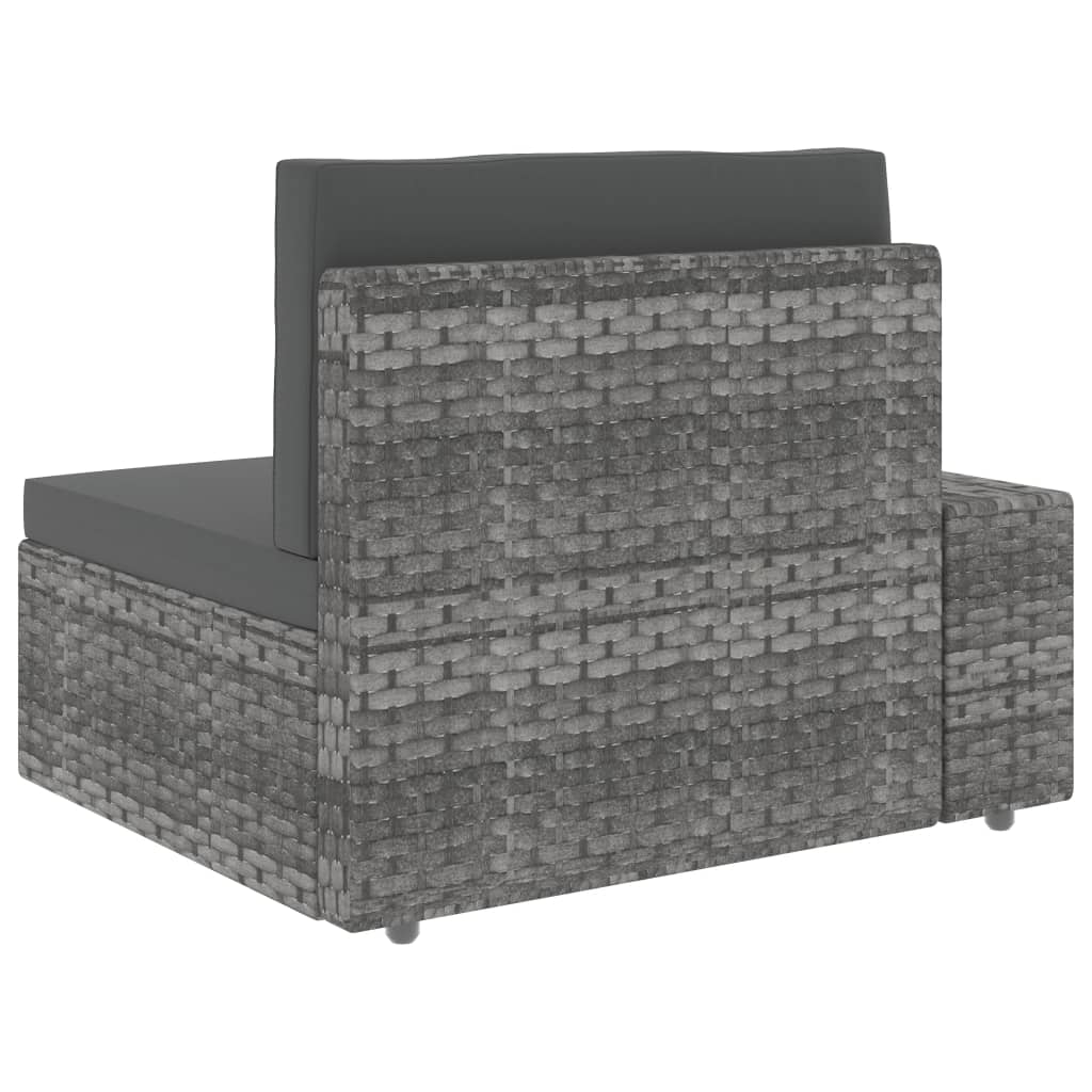 10 Piece Garden Lounge Set Poly Rattan Grey
