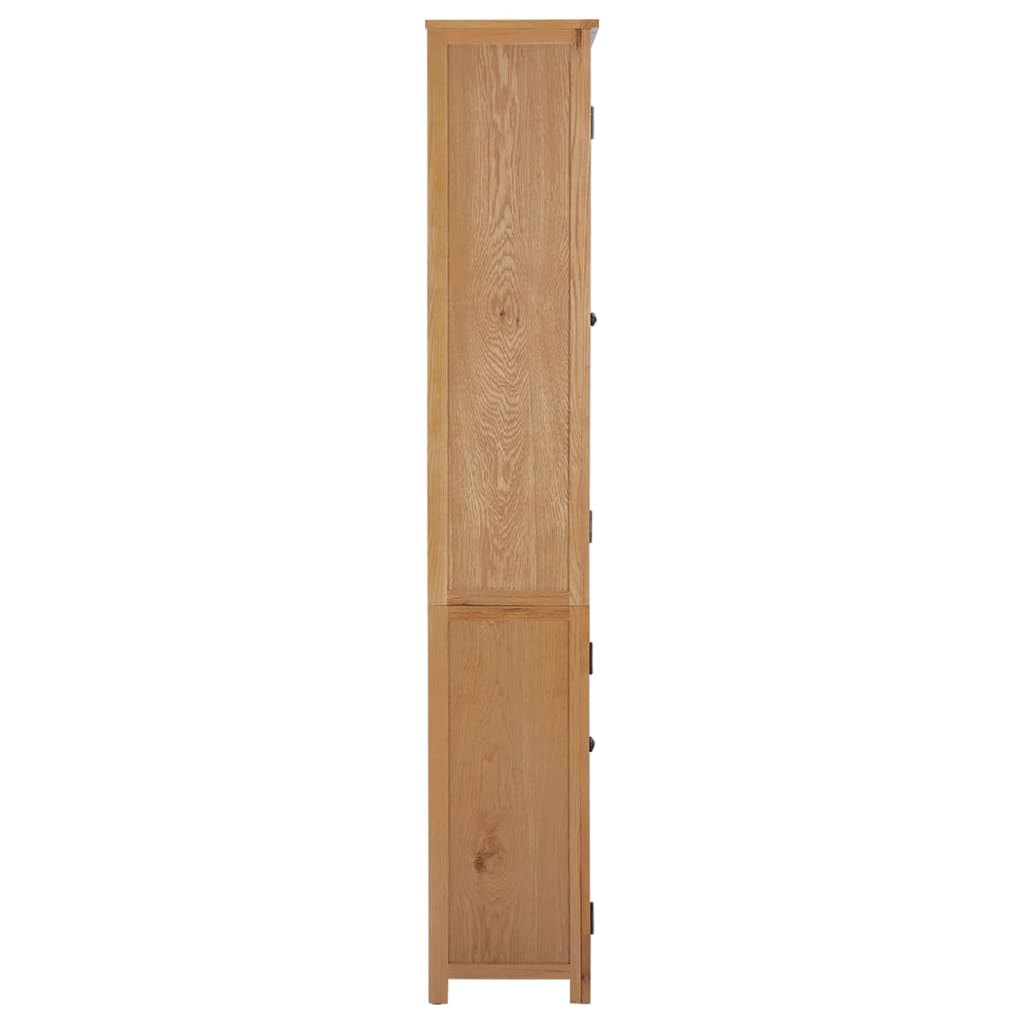 Bookcase with 2 Doors 90x30x200 cm Solid Oak Wood