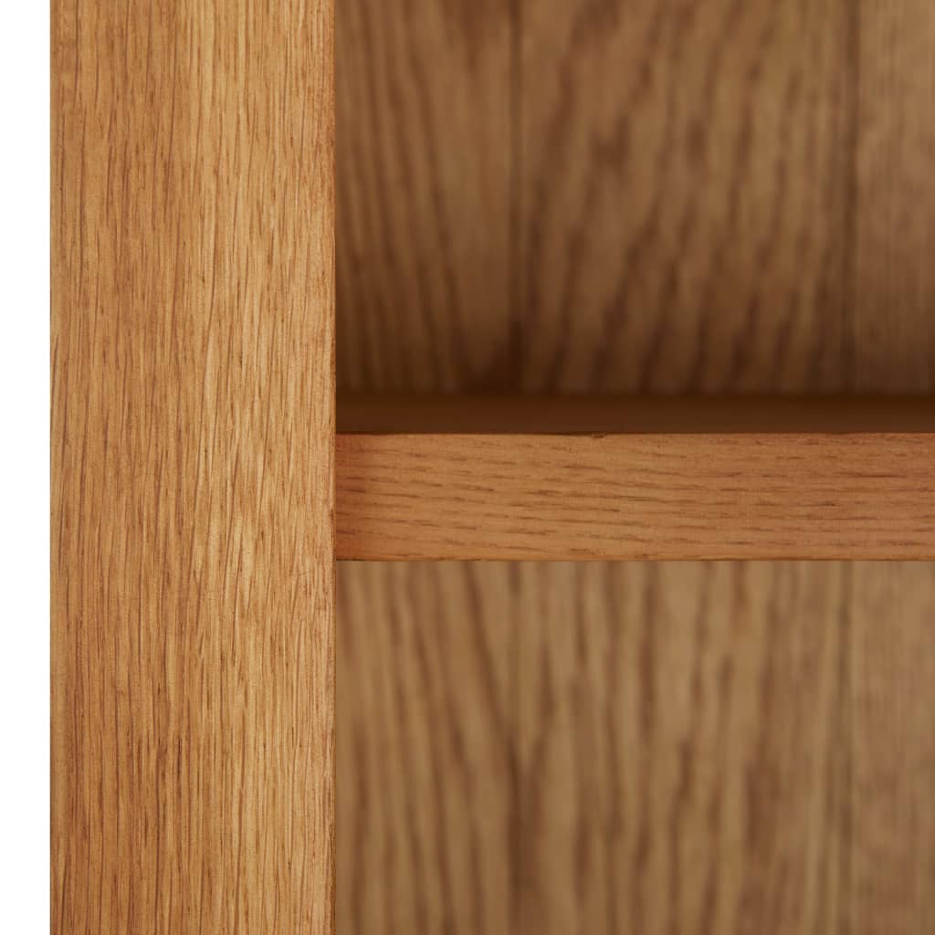 Bookcase with 2 Doors 70x30x180 cm Solid Oak Wood