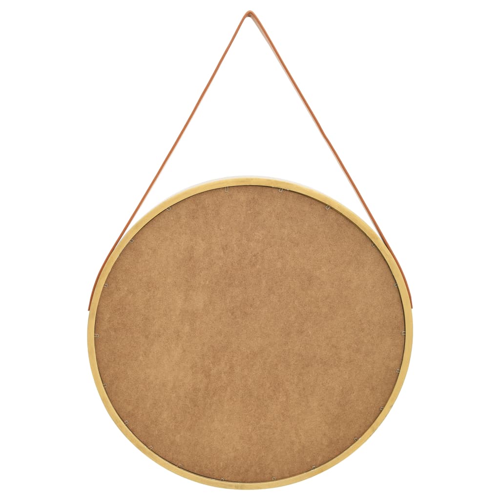 Wall Mirror with Strap 60 cm Gold