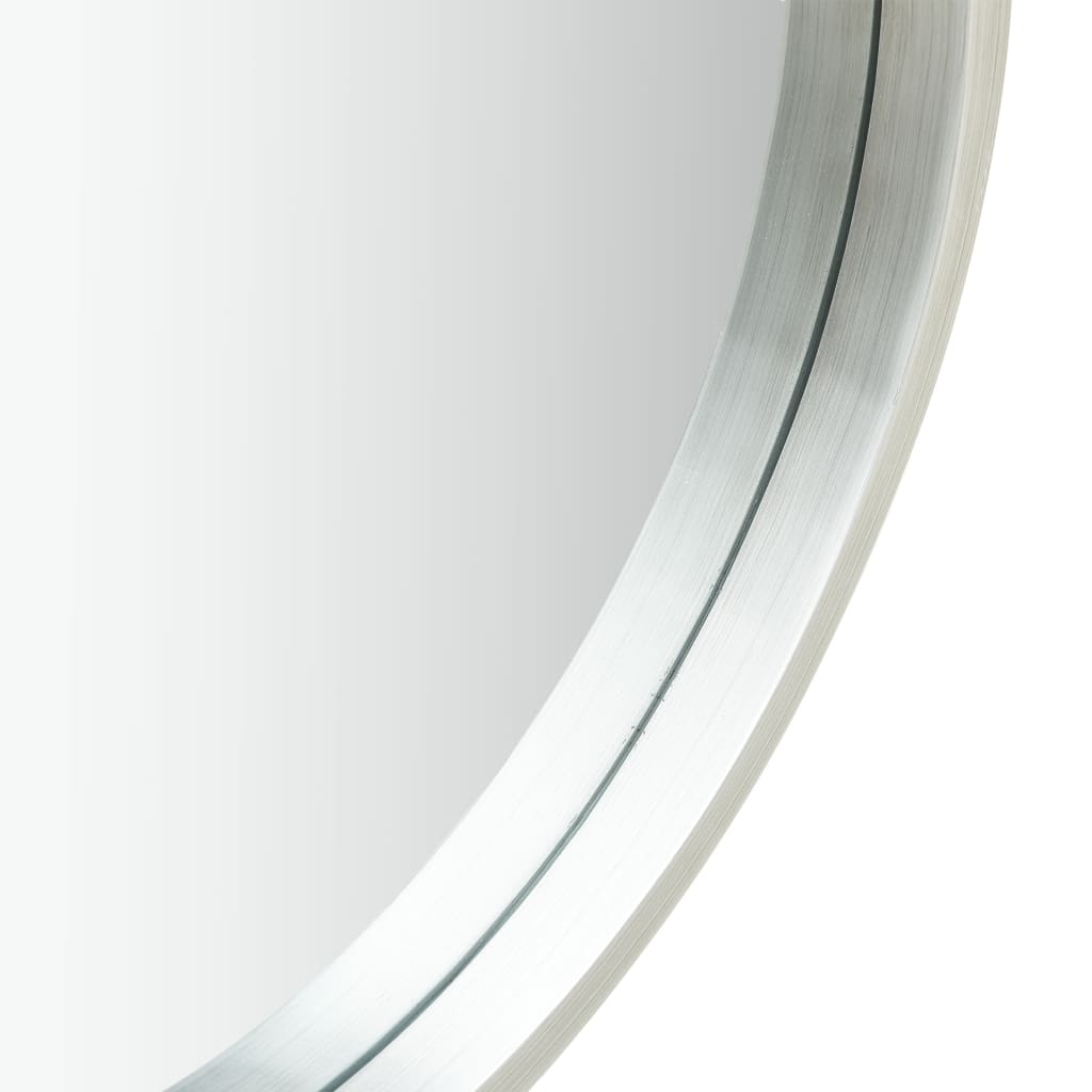 Wall Mirror with Strap 60 cm Silver