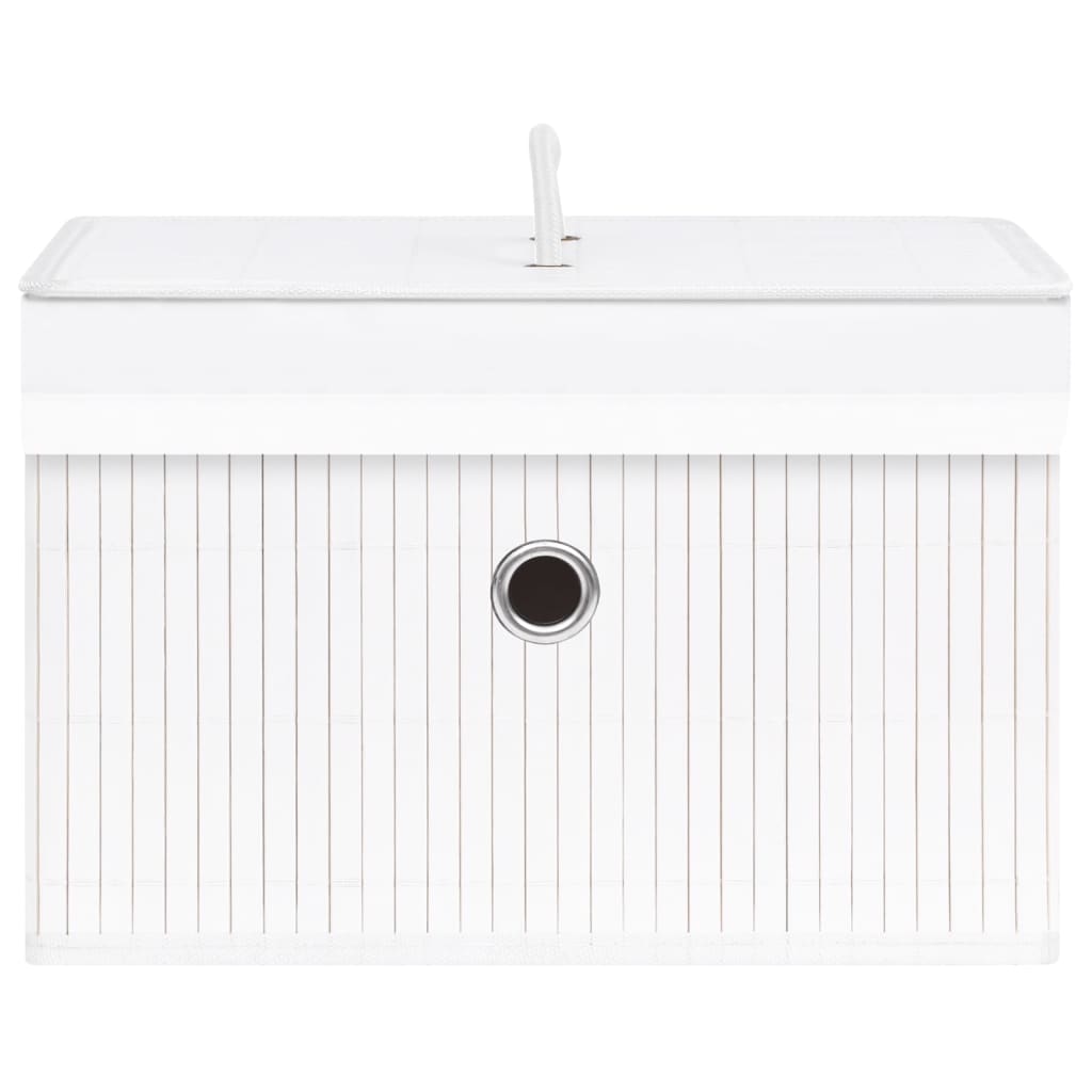 Bamboo Storage Boxes 4 pcs White