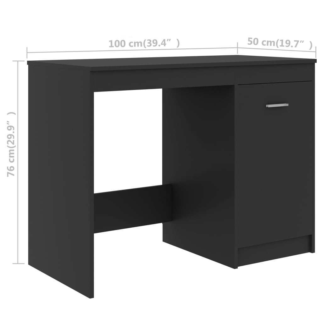 Desk Grey 140x50x76 cm Engineered Wood