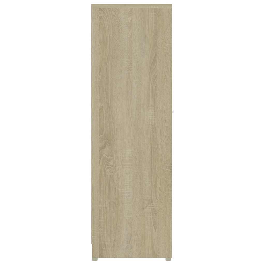 Bathroom Cabinet White and Sonoma Oak 30x30x95 cm Engineered Wood