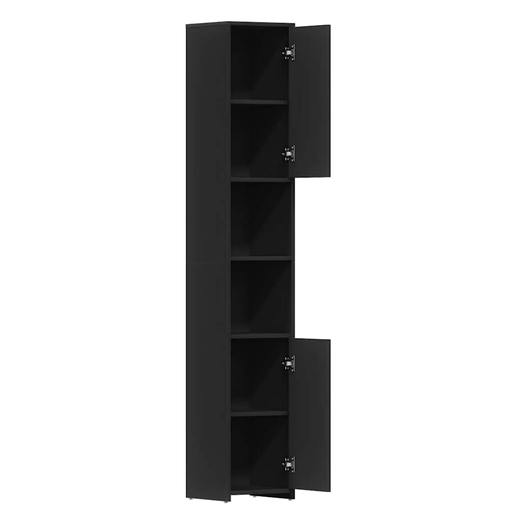 Bathroom Cabinet Black 30x30x183.5 cm Engineered Wood