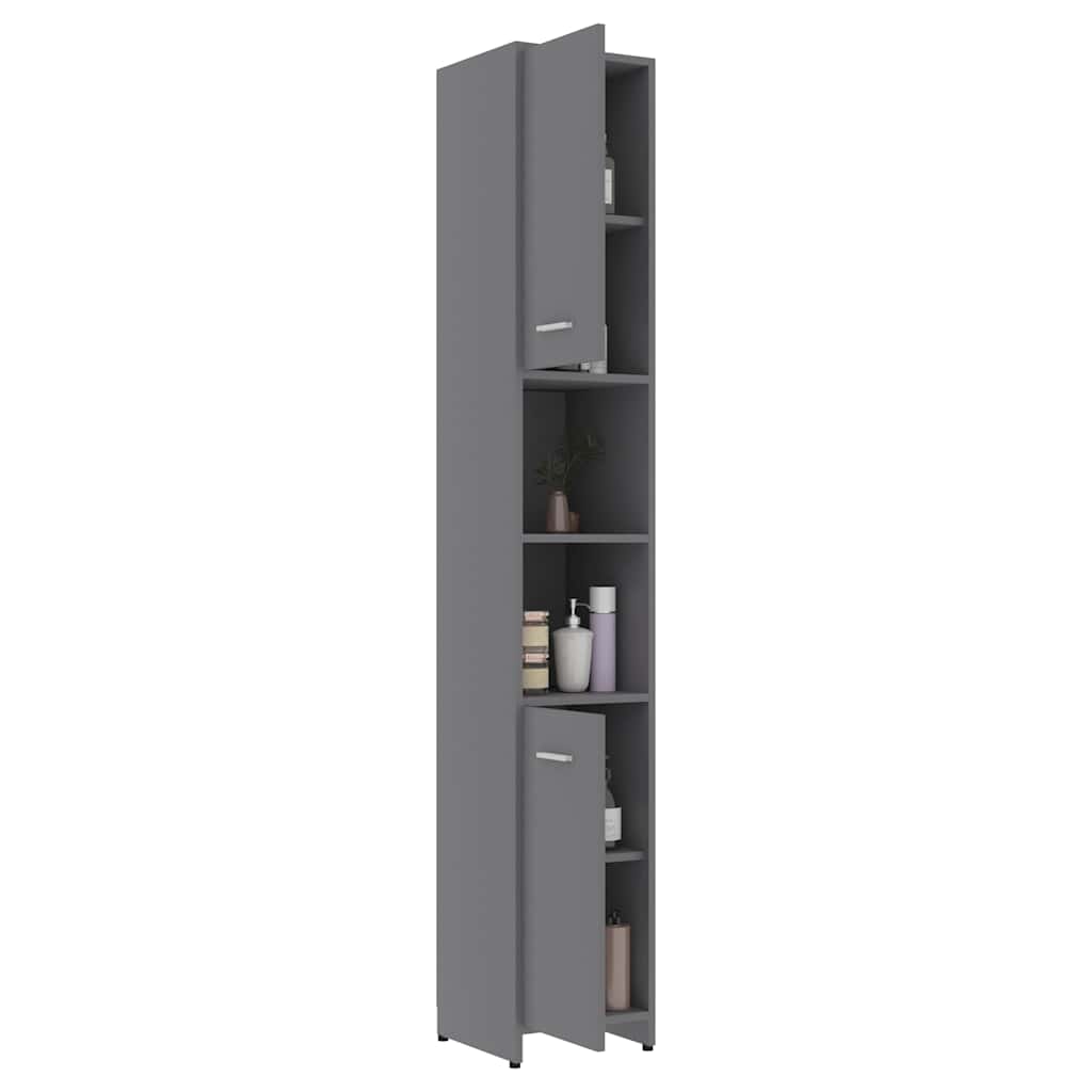 Bathroom Cabinet Grey 30x30x183.5 cm Engineered Wood