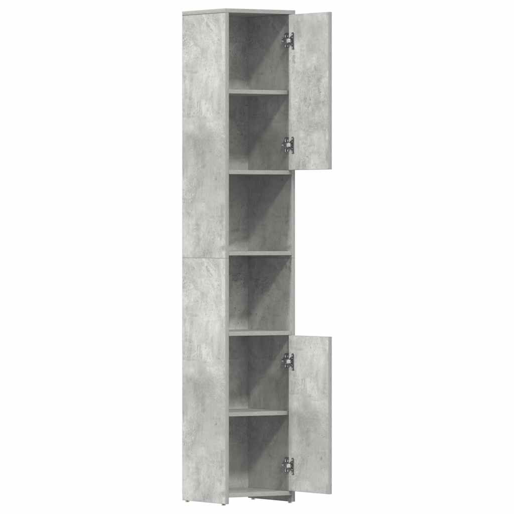 Bathroom Cabinet Concrete Grey 30x30x183.5 cm Engineered Wood
