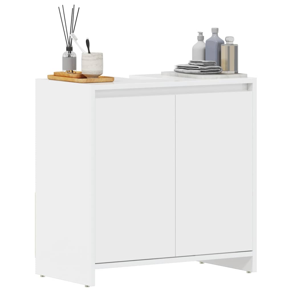 Bathroom Cabinet High Gloss White 60x33x61 cm Engineered Wood