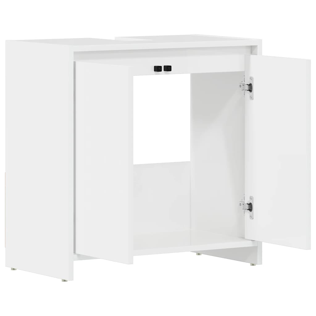 Bathroom Cabinet High Gloss White 60x33x61 cm Engineered Wood