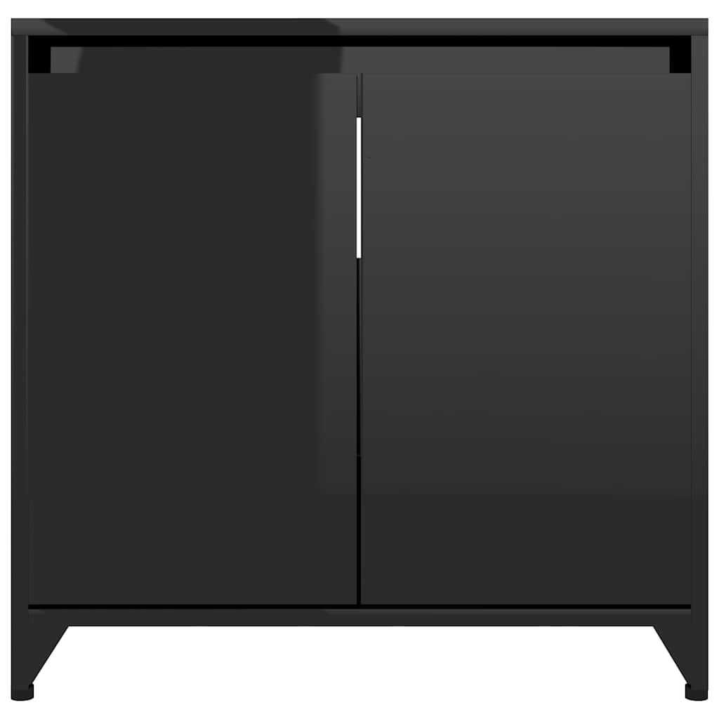 Bathroom Cabinet High Gloss Black 60x33x61 cm Engineered Wood