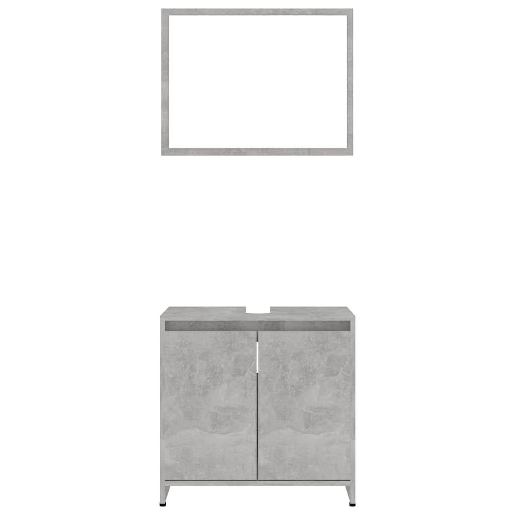 Bathroom Furniture Set Concrete Grey Engineered Wood