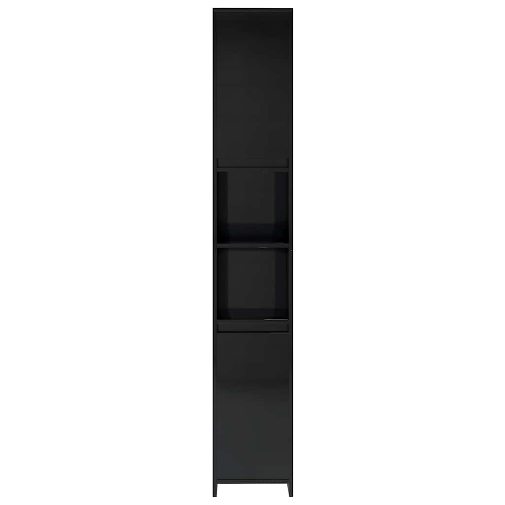 Bathroom Cabinet High Gloss Black 30x30x183.5 cm Engineered Wood