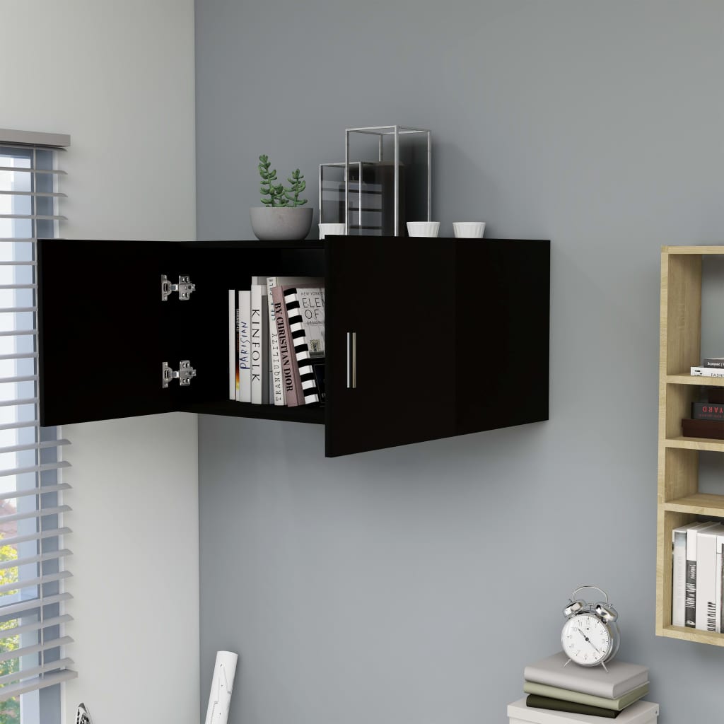 Wall Mounted Cabinet Black 80x39x40 cm Engineered Wood